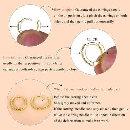 6 Paar Goldene Creolen Ohrringe Set 14K Vergoldet