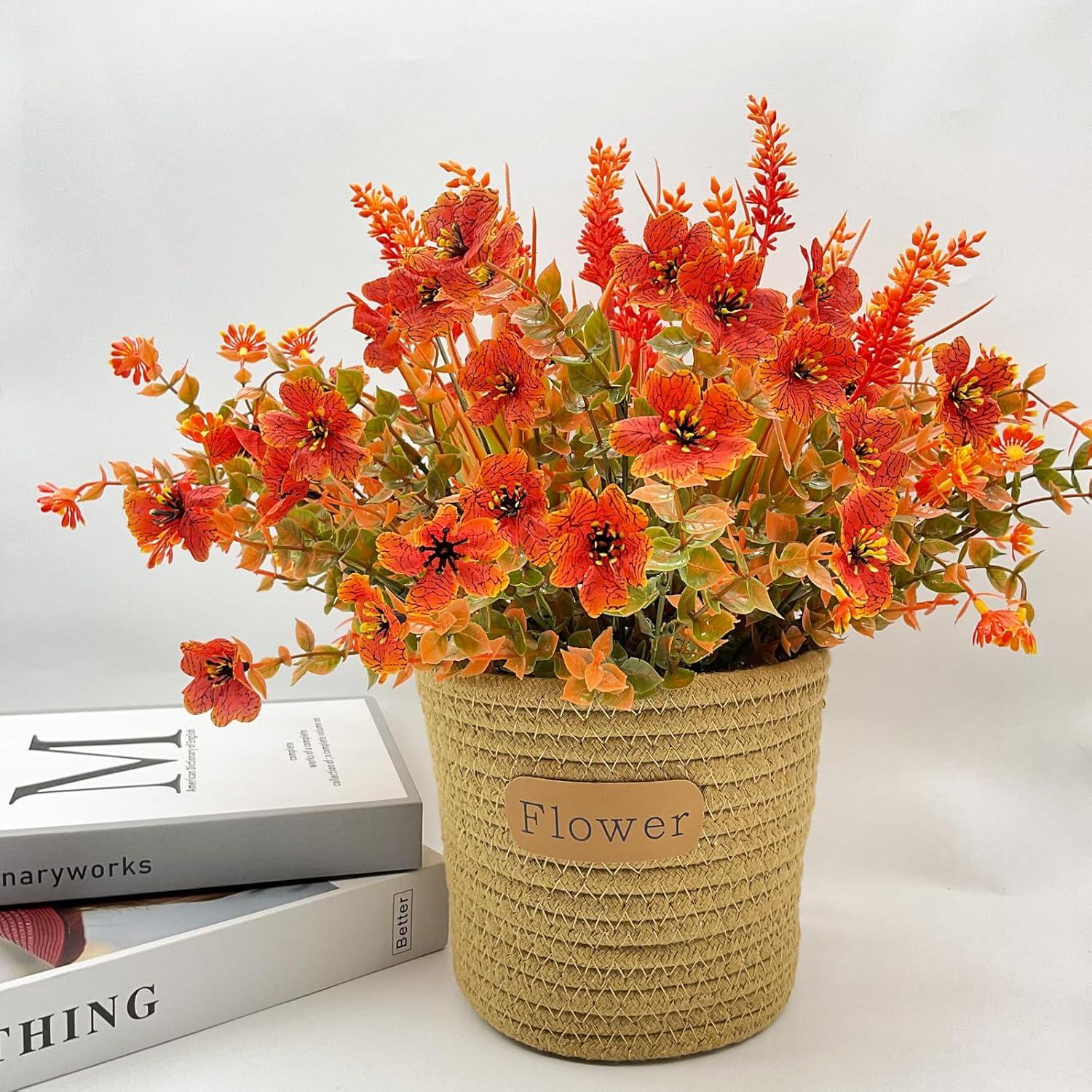 6er Set Künstliche Herbstblumen Deko Draußen Drinnen