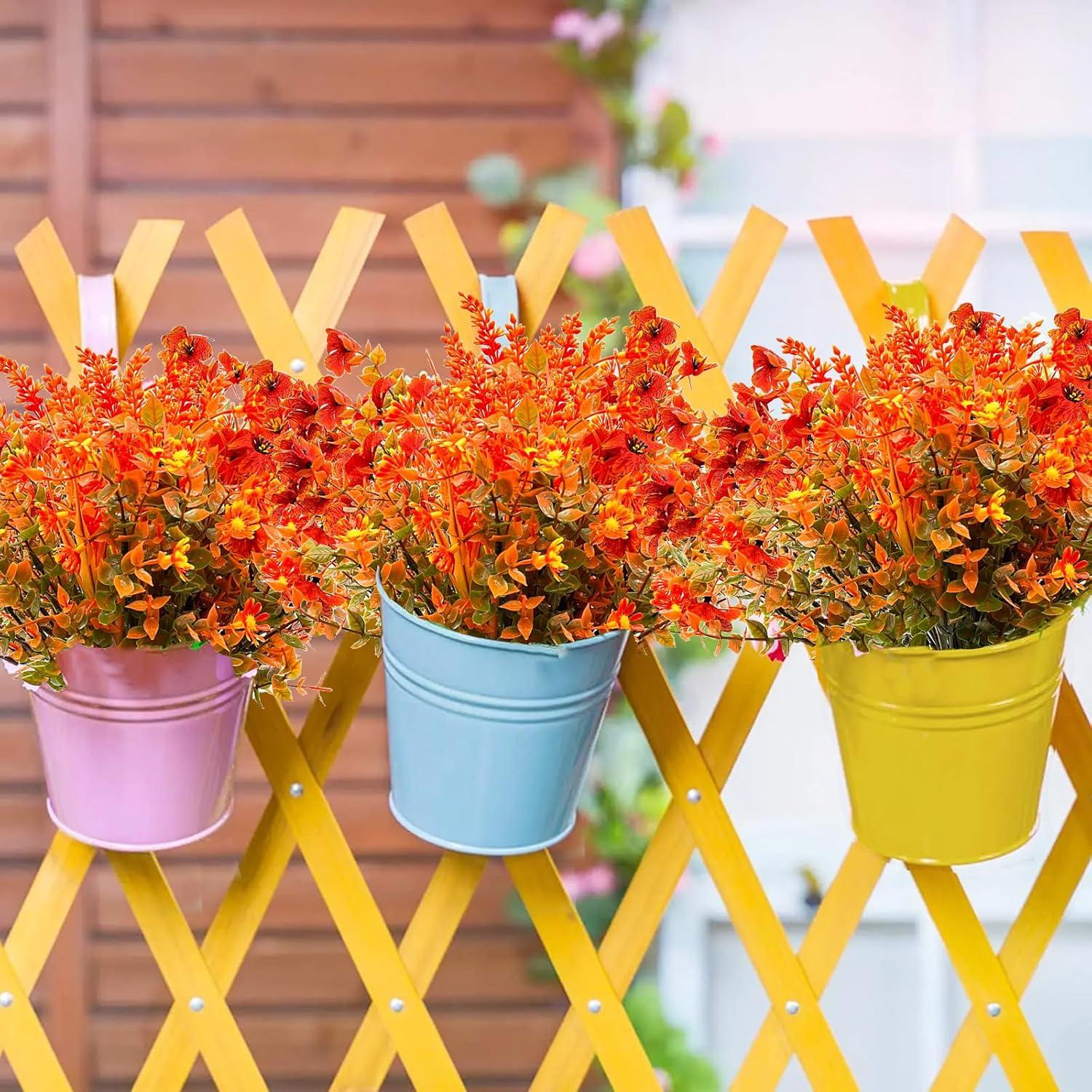 Herbstblumenstrauß Künstlich Herbst-Deko 6 Bündel Wetterfest