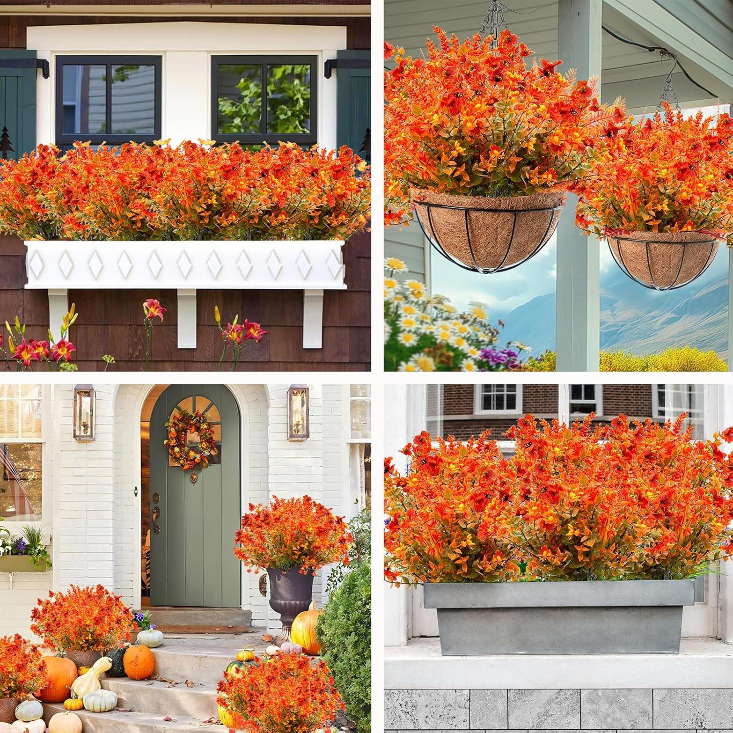 Künstliche Herbstblumen Herbststrauß Kunstblumen Set Wetterfest für