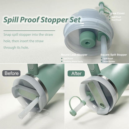 Silikon Stanley Cup Zubehör Set, 4 Stopfen, 4 Strohhalm Abdeckungen, 1 Bodenschutz