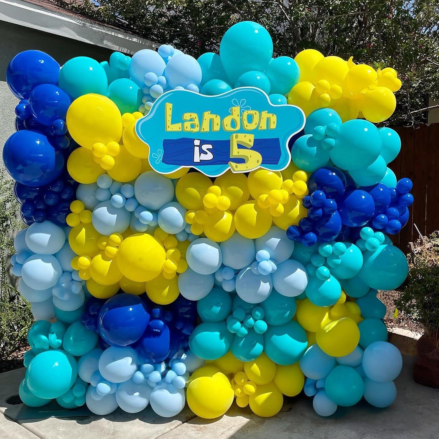 Blau Gelb Luftballons Party Deko 60 Stück 12 Zoll Spongeballons