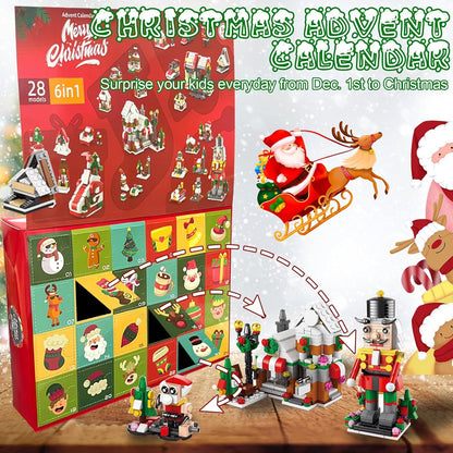 YeahBoom Adventskalender Weihnachtsbaum Bauklötze Set 24 Stück - Geschenk für Kinder