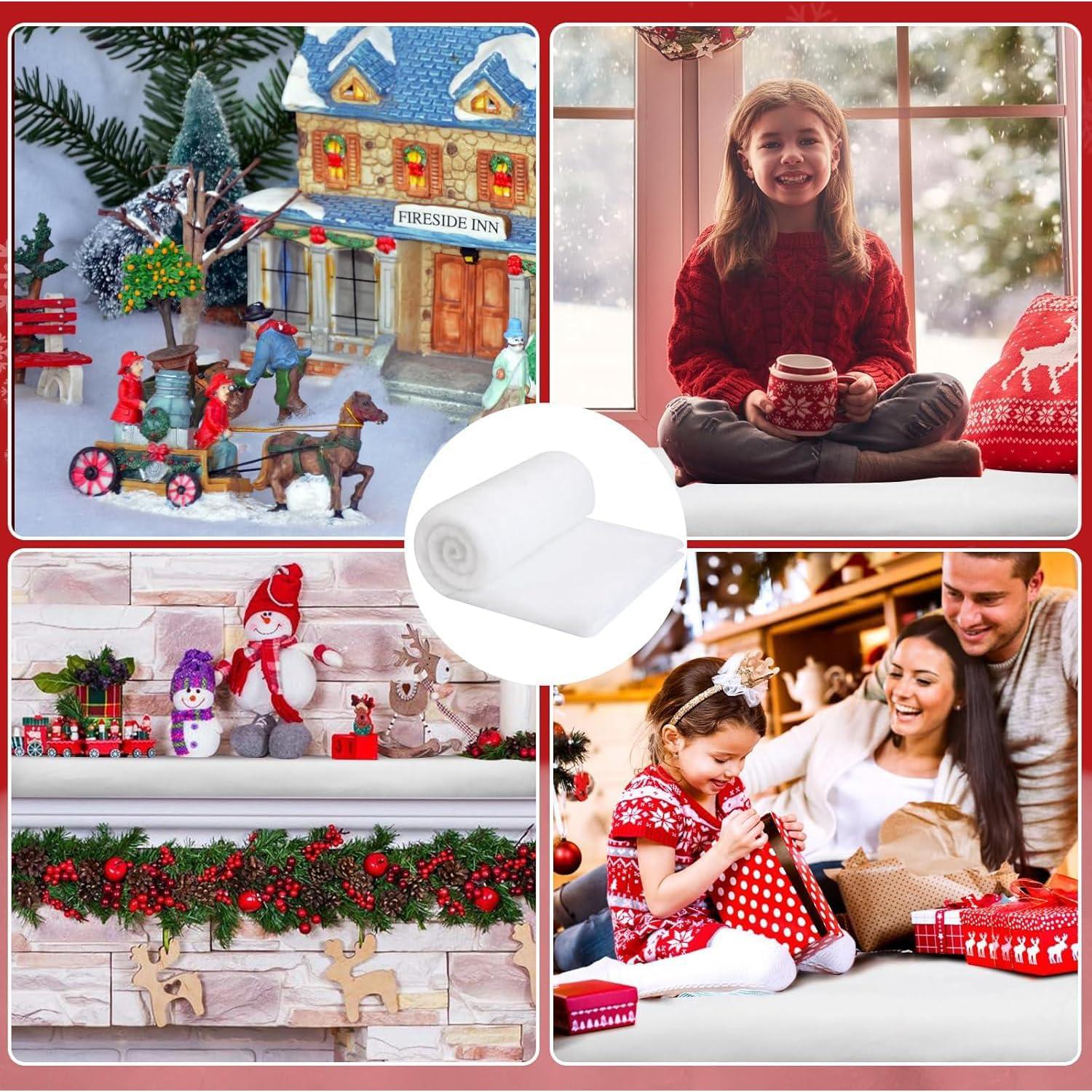 Weihnachtsdeko Schneematte 80x300cm Kunstschnee Weiß - Winterlandschaft Weihnachtsdorf Winterdekoration