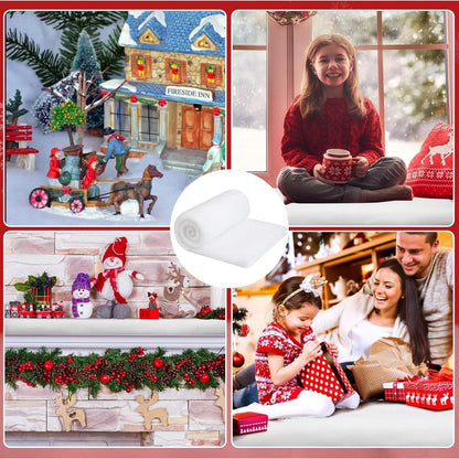 Weihnachtsdeko Schneematte 80x300cm Kunstschnee Weiß - Winterlandschaft Weihnachtsdorf Winterdekoration