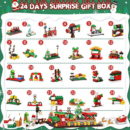 TZEKING Adventskalender Zug Bauklötze Set Weihnachten