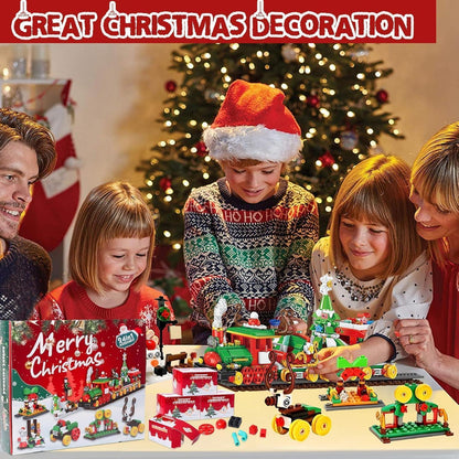 TZEKING Adventskalender Zug Bauklötze Set Weihnachten