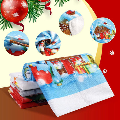 Autilify Weihnachten Geschirrtücher Set Mikrofaser Reinigung Handtuch Blau