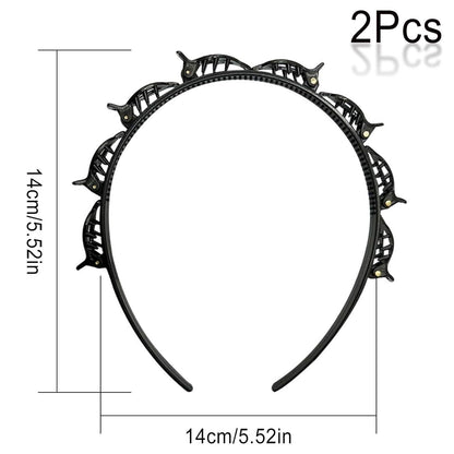 2er-Pack Haarreif Twist Clip Stirnband Frauen Mädchen