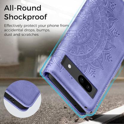 Echtes Leder Handyhülle Pixel 8A Wallet Case Magnet Schutzhülle Lila
