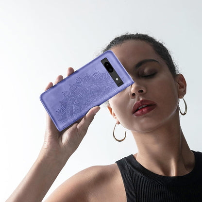 EASDNB Google Pixel 8A Leder Flip Wallet Hülle Lila mit Standfunktion