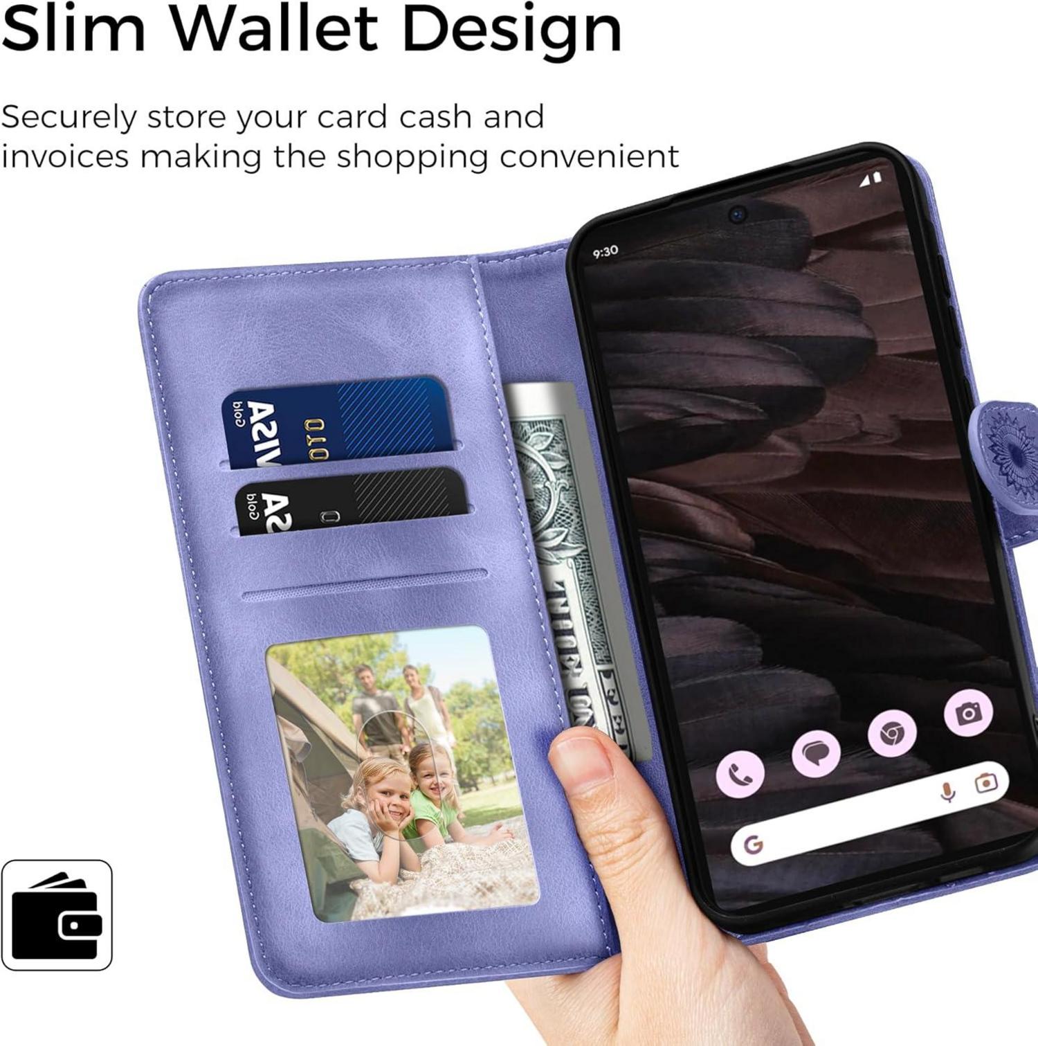 Lederhülle für Google Pixel 7A - Flip Wallet PU Leder Case