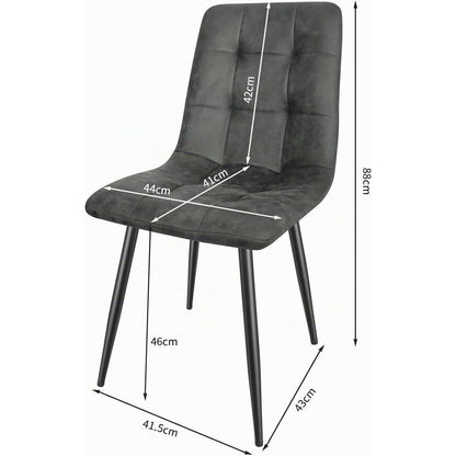 LEWE Esszimmerstühle 2er Set, Dunkelgrau, Mikrofaser-Kunstleder