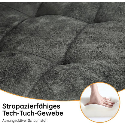 LEWE Esszimmerstühle 2er Set, Dunkelgrau, Mikrofaser-Kunstleder