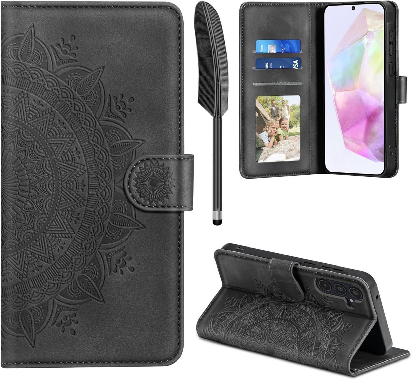 Samsung Galaxy A35 5G Flip Wallet Lederhülle Schwarz