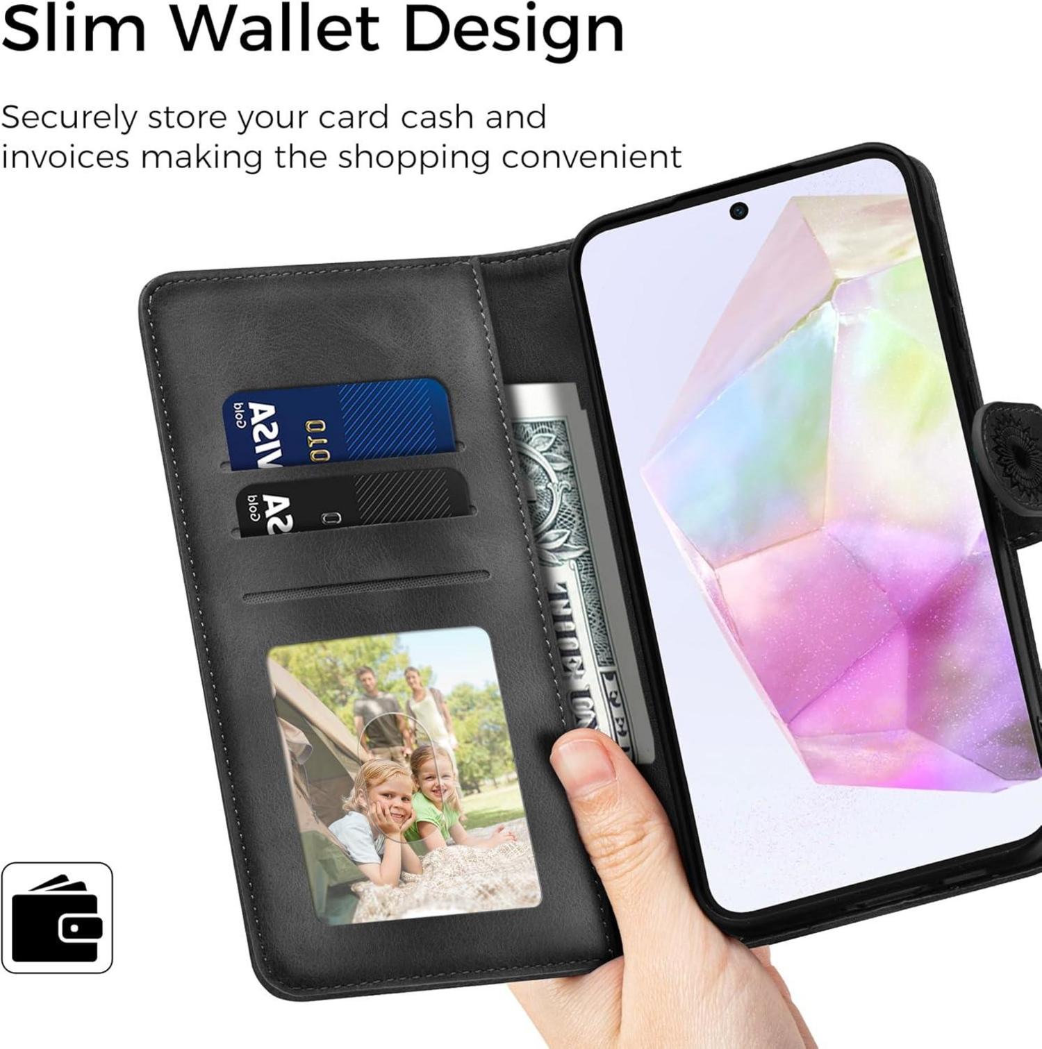 EASDNB Samsung Galaxy A35 5G Handyhülle Flip Wallet Schwarz