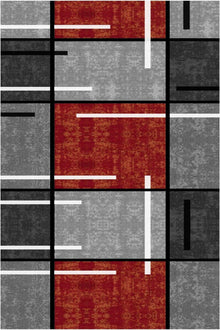 Rutschfester Teppichläufer 80x120cm Modern Rot Kariert