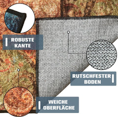 Rutschfester Teppichläufer Flur 60x120 cm waschbar Retro Bohemian