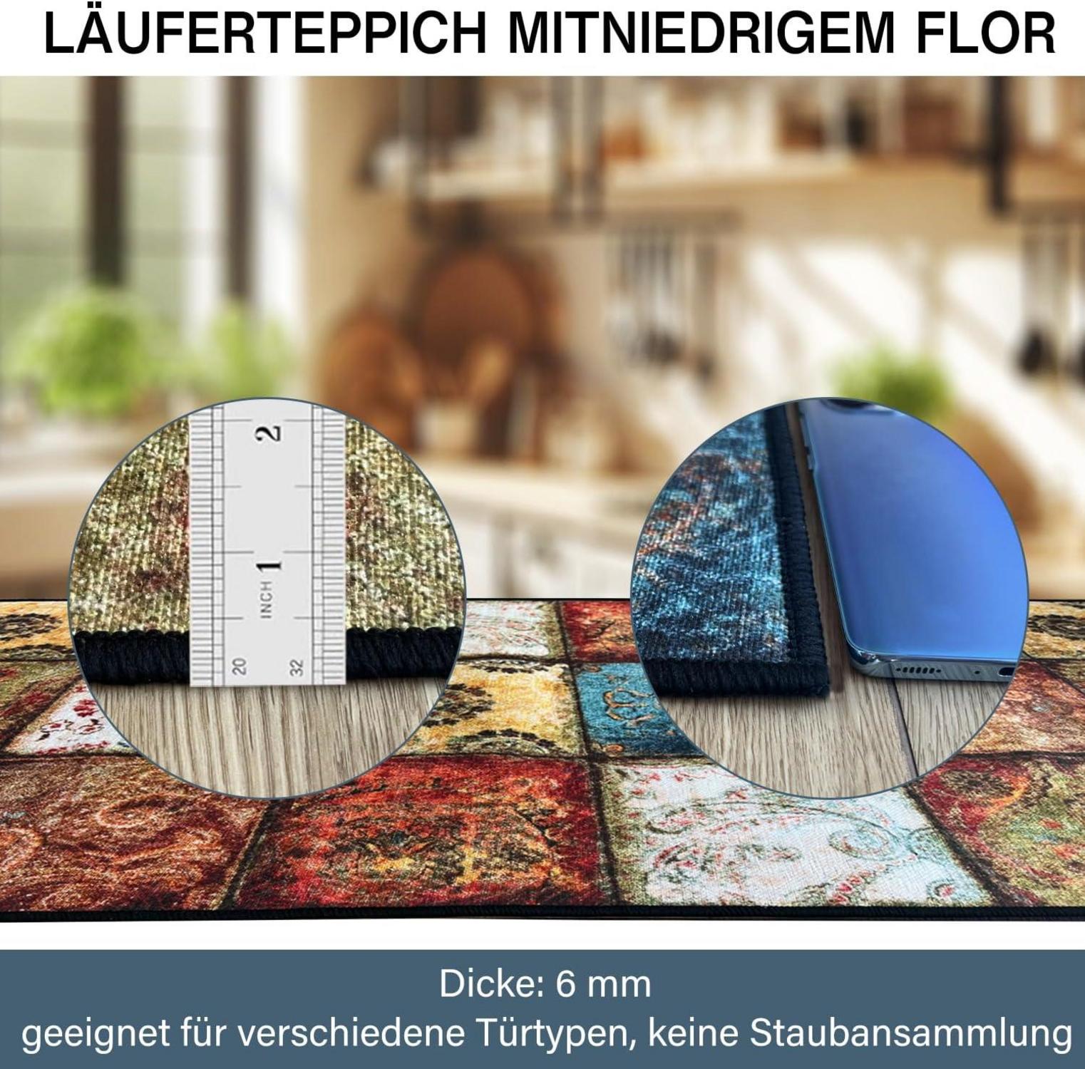 Teppich Läufer 60x120 cm rutschfest waschbar modern Retro Böhmen