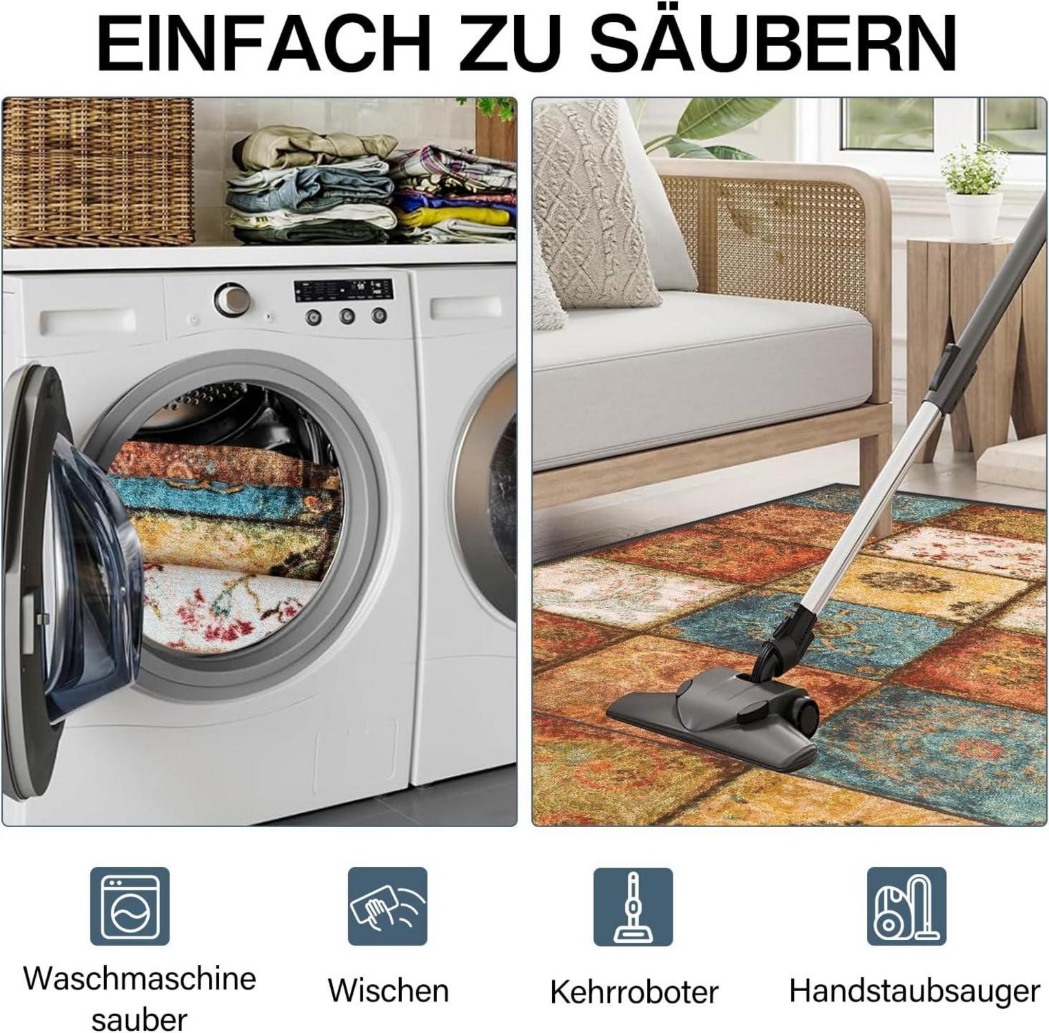 Teppich Läufer Flur rutschfest 60x120cm Modern Böhmen waschbar