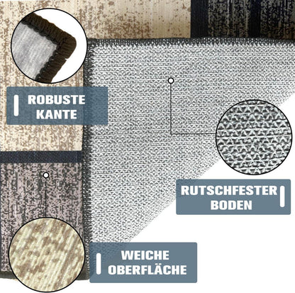 Teppich Läufer Flur rutschfest 60x120cm Modern Küchenteppich
