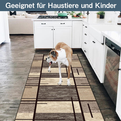 Teppichläufer Flur rutschfest 60x120cm Waschbar Modern Küche Beige