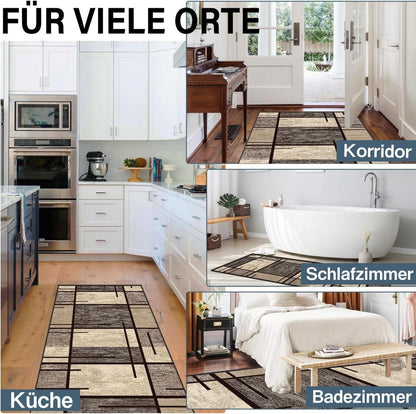 Teppichläufer Flur rutschfest 60x120cm Waschbar Modern Küche Beige