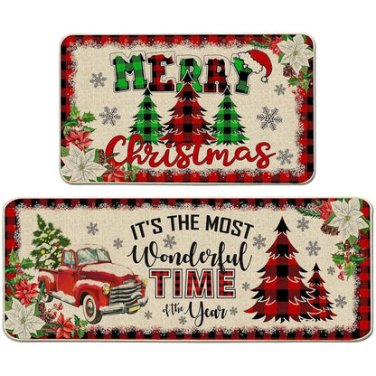 2x Weihnachtliche Fußmatte – Rutschfest & Dekorativ