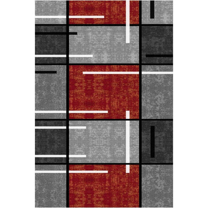 WTHYGB Teppich Läufer Flur rutschfest 60x150cm Rot Kariert