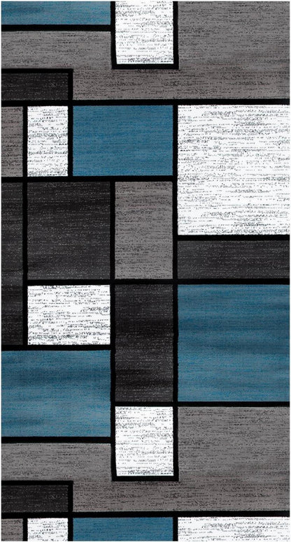 Teppich Läufer Flur Blau 80x150 cm Waschbar Rutschfest
