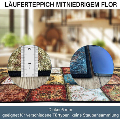 WTHYGB Teppich Läufer Flur 60x180 cm Waschbar Rutschfest