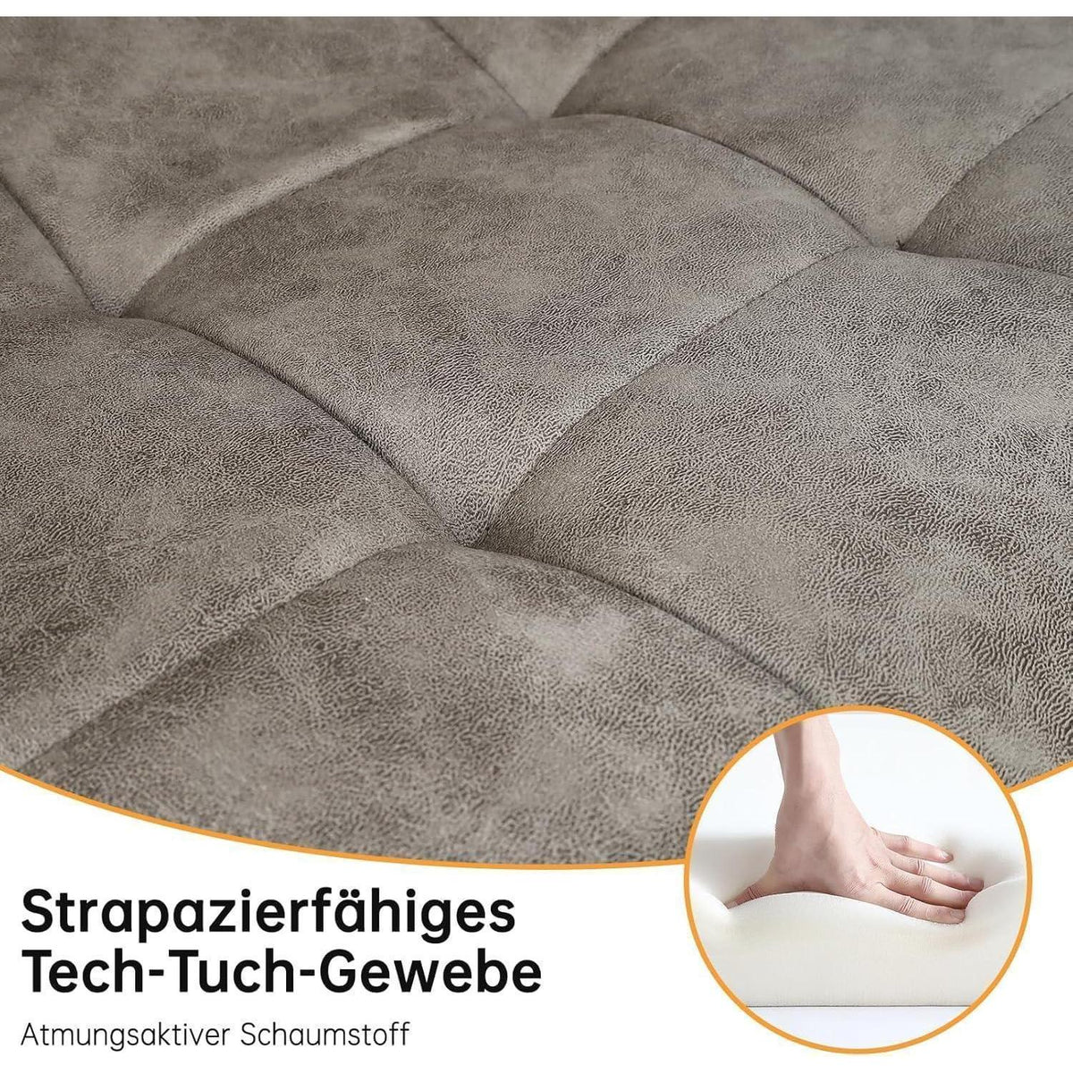 LEWE Esszimmerstühle 4er Set, Braun, Gepolstert & Modern