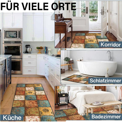 Teppich Läufer Flur rutschfest 60x150 cm Waschbar Modern