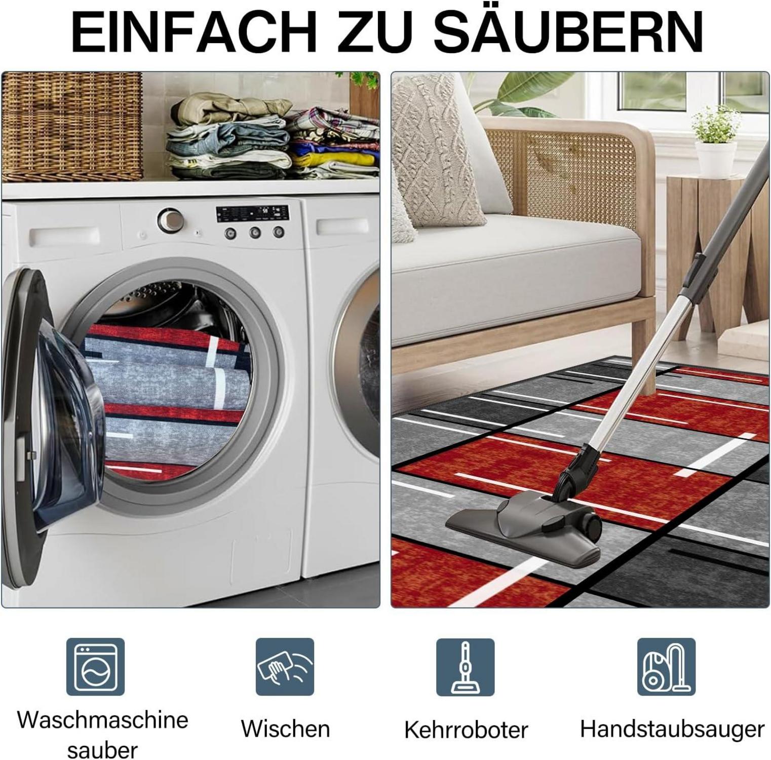 Teppichläufer Flur rutschfest 60x120 cm Modern Küchenteppich waschbar