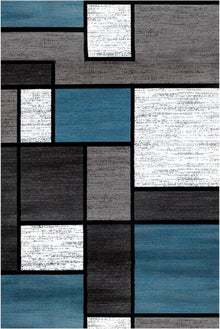 Rutschfester Teppichläufer 80x120cm Blau Kariert - Waschbar