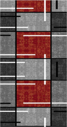 Rutschfester Teppichläufer 80x150cm Rot Kariert waschbar