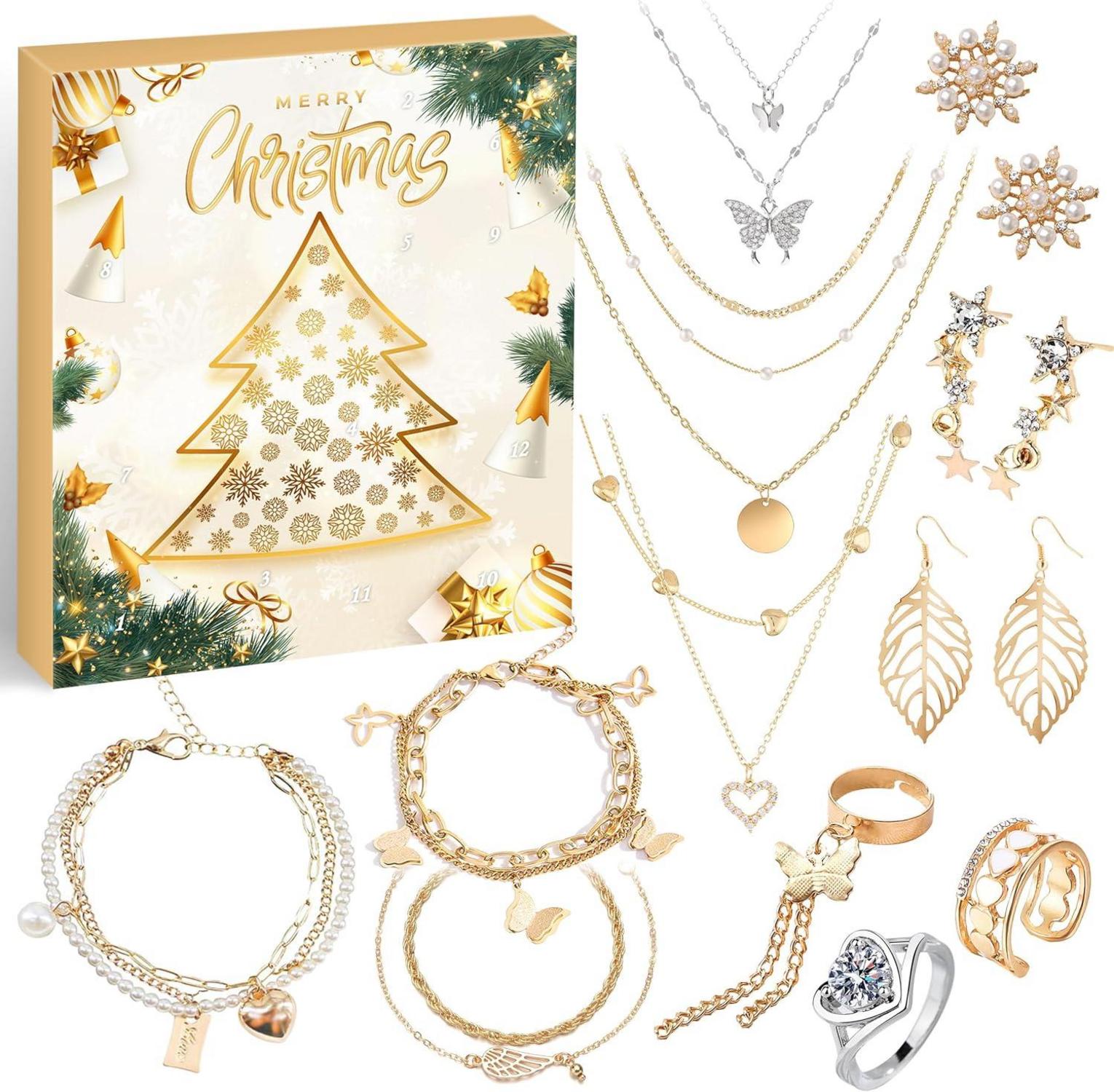 Schmuck Adventskalender Frauen Mädchen Weihnachtskalender 12