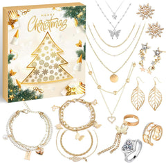 Schmuck Adventskalender Frauen Mädchen Weihnachtskalender 12
