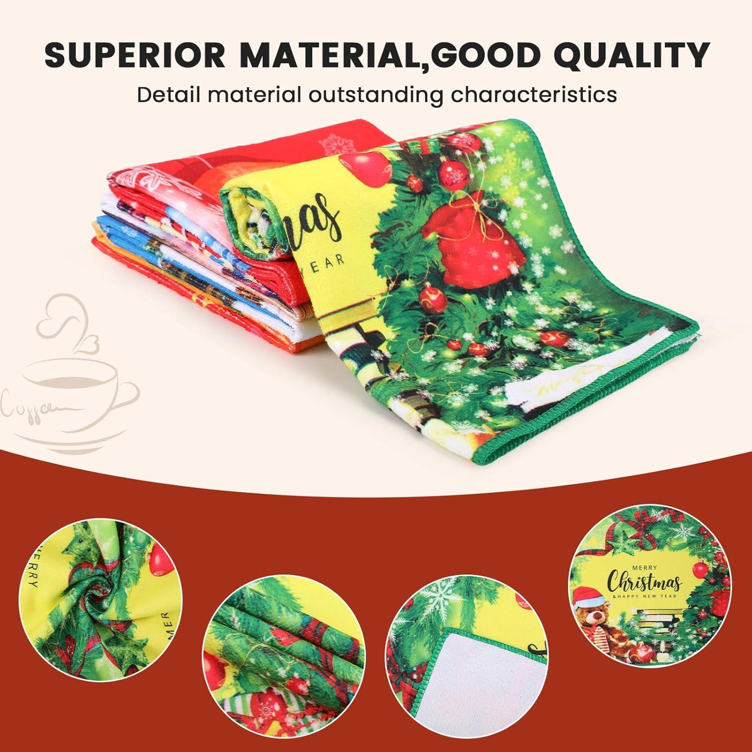 5er Set Weihnachtsdeko Mikrofasertücher Handtuch Bar Handtücher
