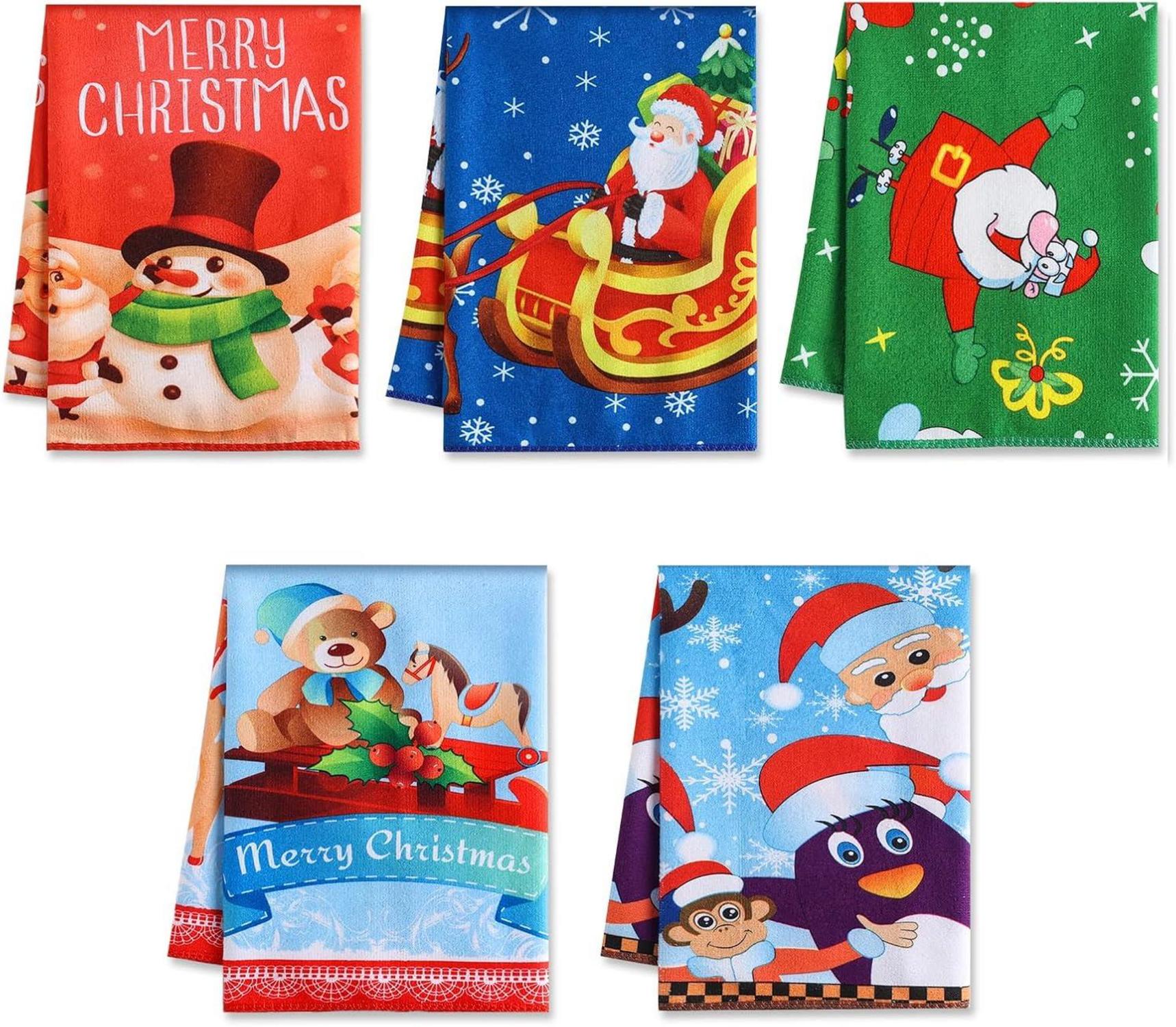 Dekorative Küchentücher mit Sprüche-Set, 5er Pack