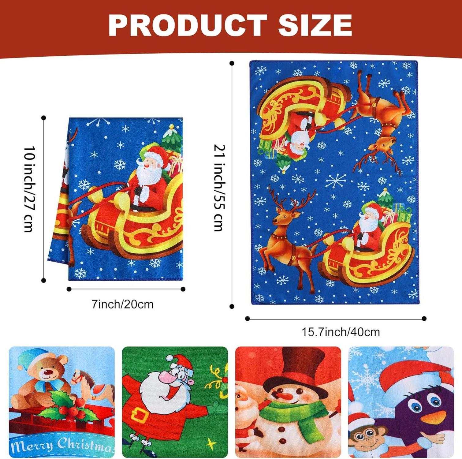 Küchentuch Set 5er Mikrofaser 55x40 cm Weihnachtsdeko