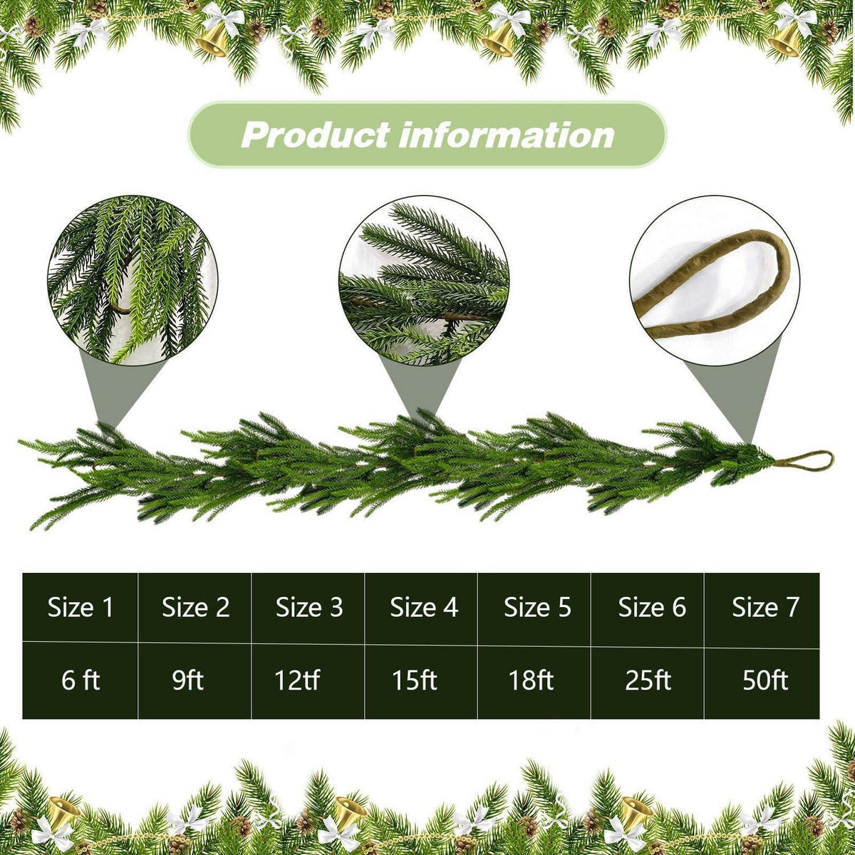 Künstliche Tannengirlande 4.6m (15ft) - 2er Set für Weihnachten