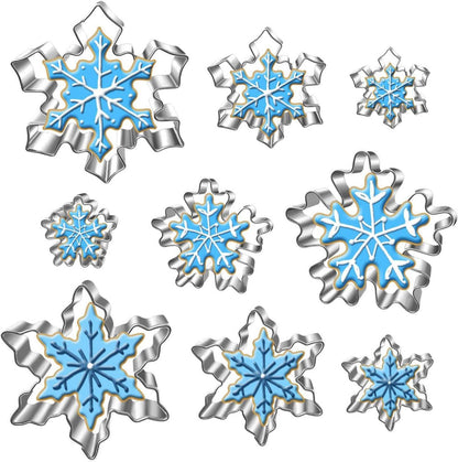 Schneeflocken Ausstecher Set 9-teilig Weihnachten Fondant Keks