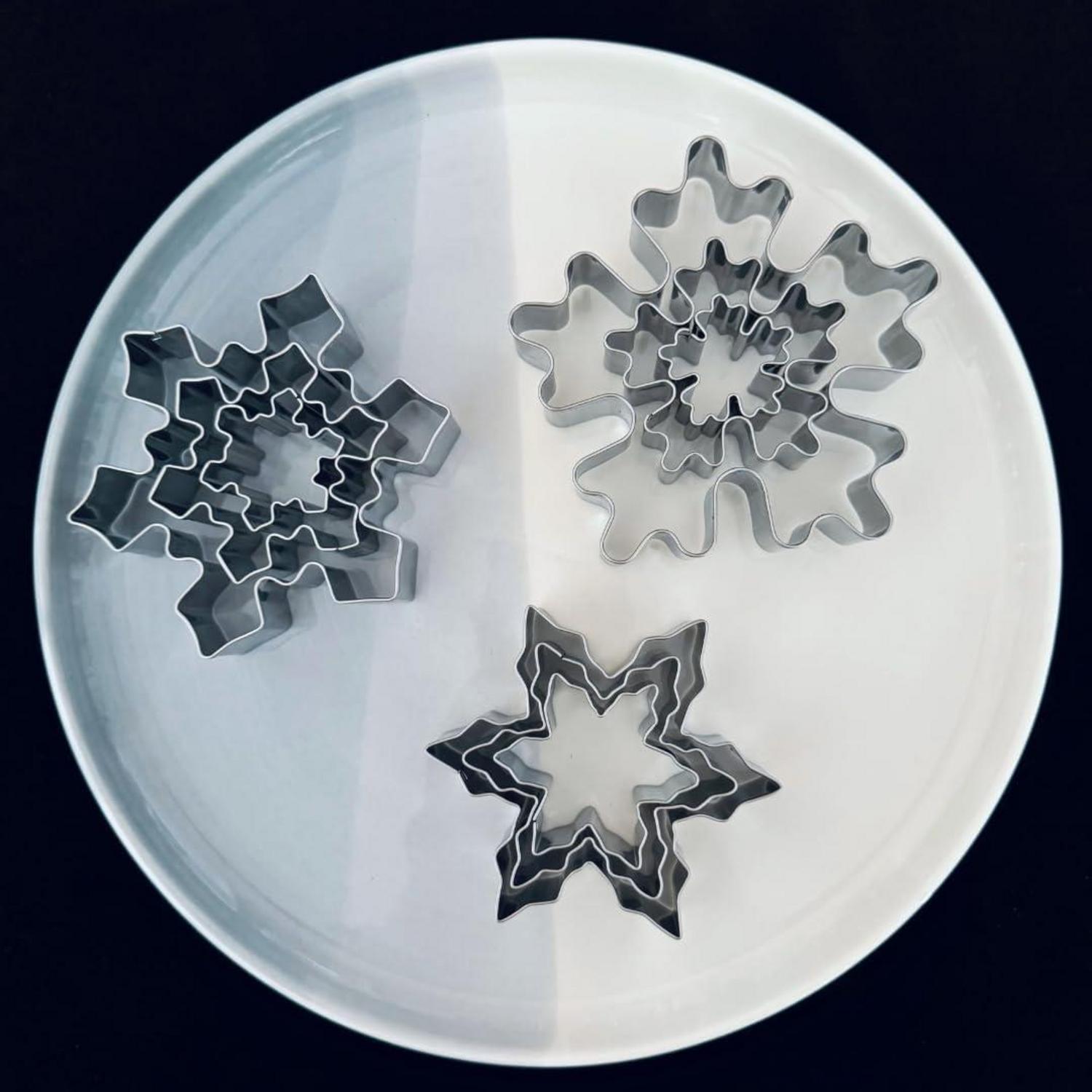 UKoosien Schneeflocken Ausstecher Set - 9-teilig - Weihnachten, Fondant, Keksausstecher