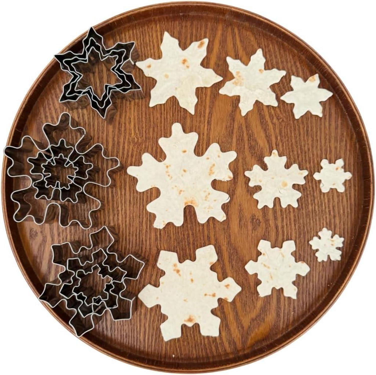 Schneeflocken Ausstecher Set 9 Stück Weihnachten Fondant Keksausstecher