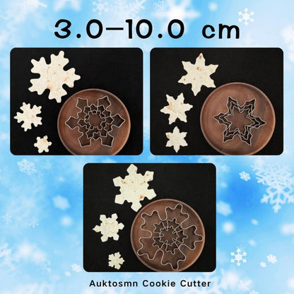 UKoosien Schneeflocken Ausstecher Set - 9-teilig - Weihnachten, Fondant, Keksausstecher