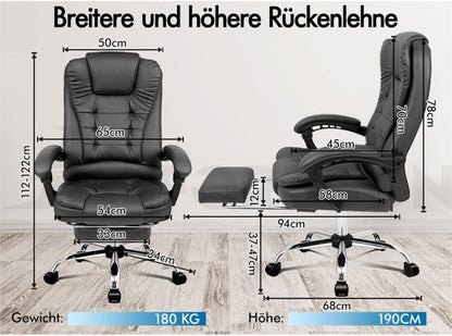 Ergonomischer Bürostuhl mit Massagefunktion und Lendenwirbelstütze