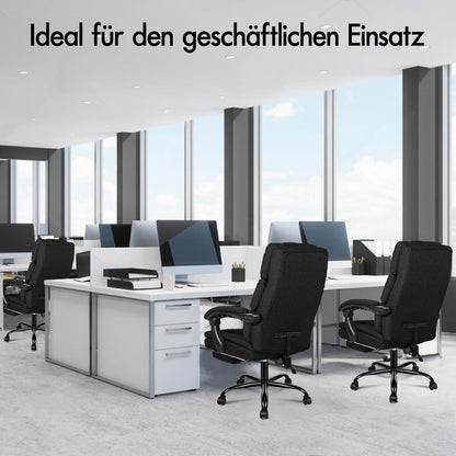 Hochwertiger Bürostuhl mit Doppellagigem Kissen, 360° Drehbar, Schwarz