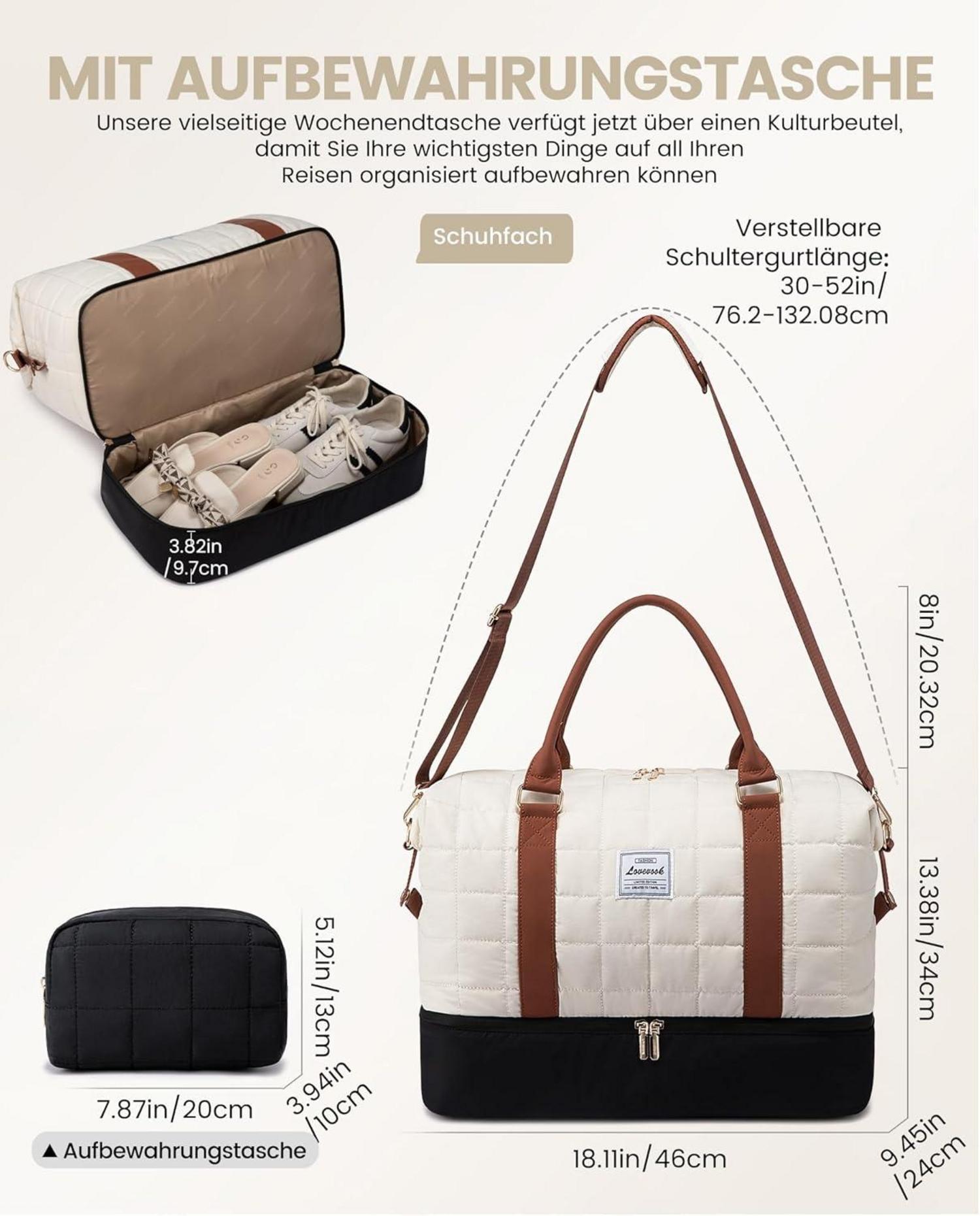 Reisetasche Damen Groß Wasserdicht Handgepäck mit