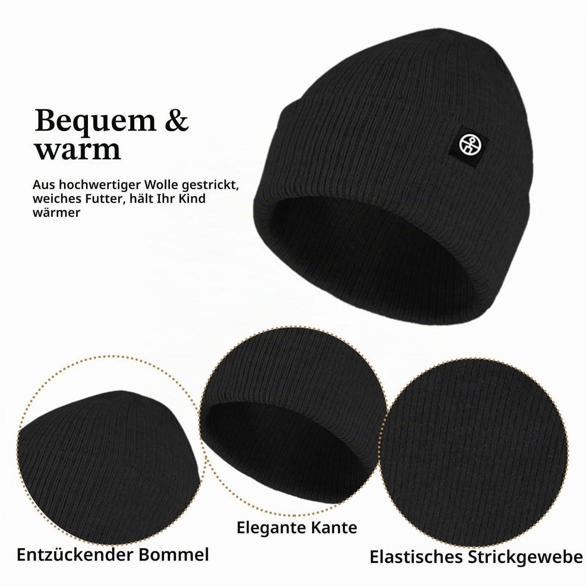 3-teiliges Winterset: Mütze, Schal & Touchscreen-Handschuhe